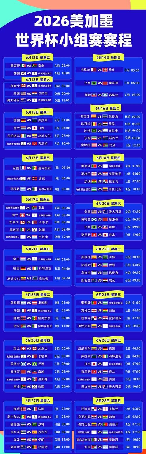 2026美加墨世界杯赛程准不准 2026美加墨世界杯赛程准不准